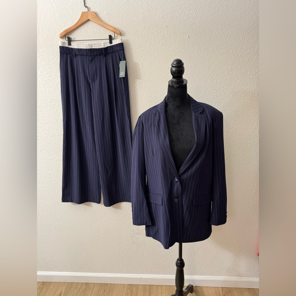Wild Fable Navy Pinstripe Blazer